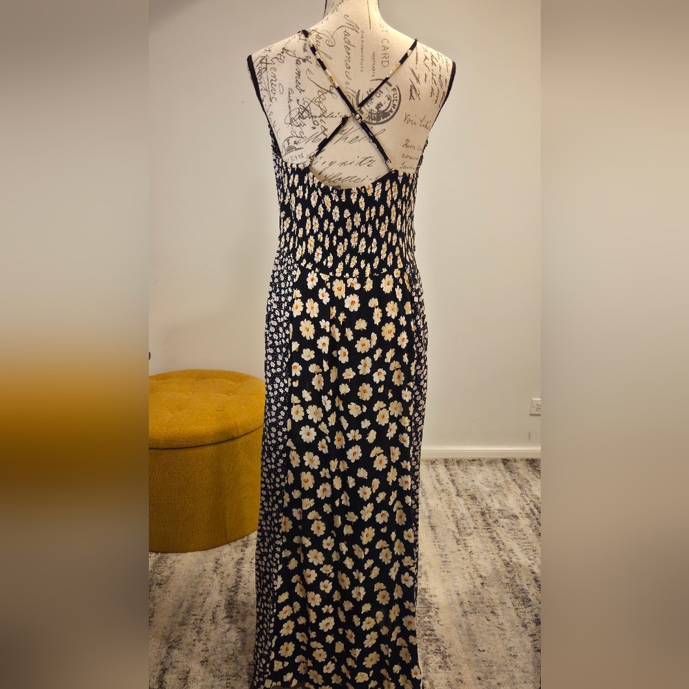 Free People Maxi  Floral Dress in Black and Cream,Size L. - Picture 8 of 16